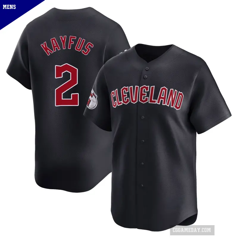 Men's No.2 CJ Kayfus Cleveland Guardians Navy Limited Alternate Jersey